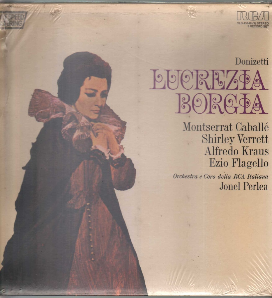 [VLS45148] Lucrezia Borgia Box 3 Lp Donizetti, Montserrat Caballé, Shirley Verrett, Alfredo Kraus, Ezio Flagello, Orchestra E Coro Della RCA Italiana, Jonel Perlea