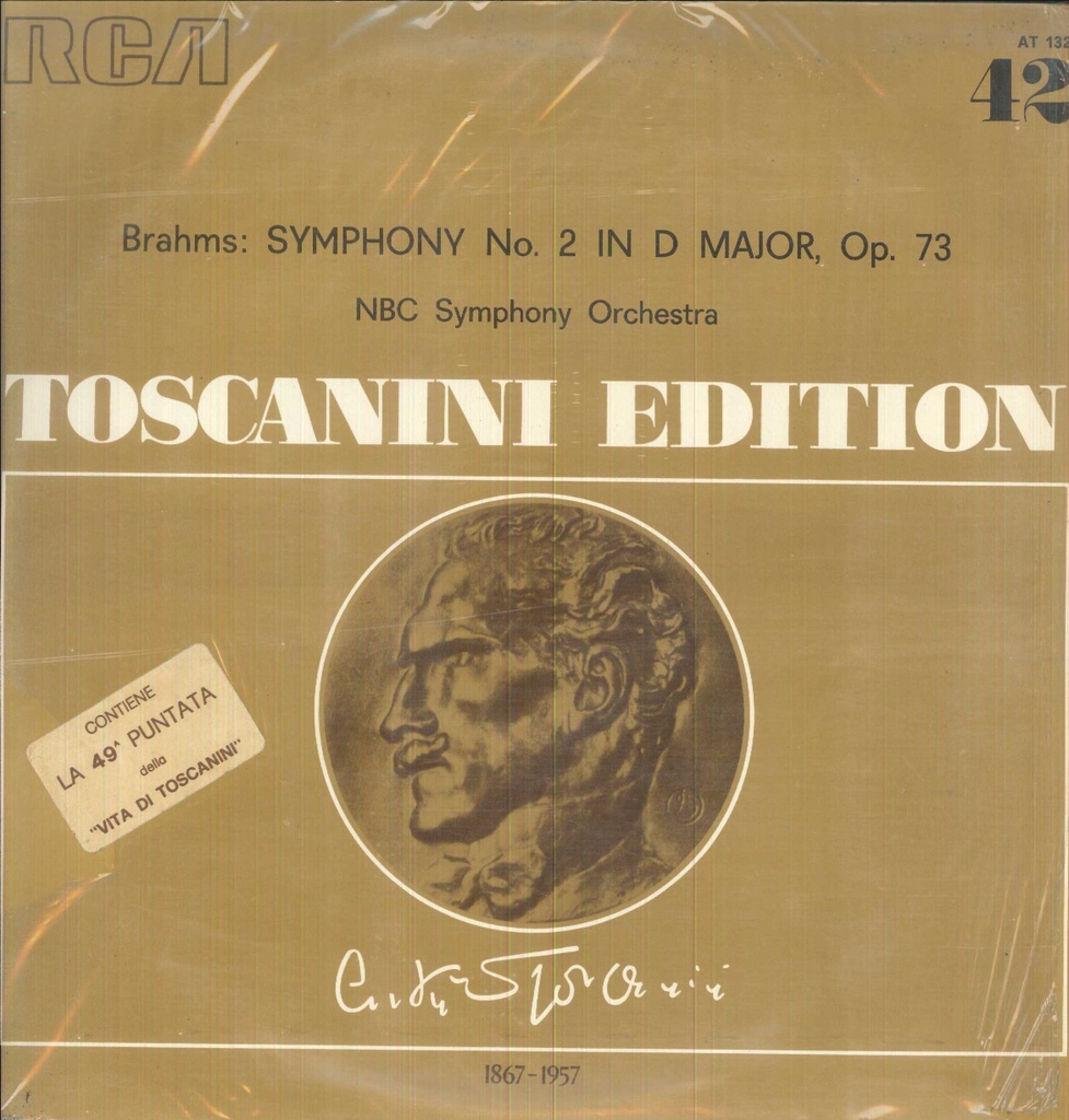 [AT132] Symphony No. 2 In D Major, Op. 73 Lp 33 Giri Brahms, Toscanini