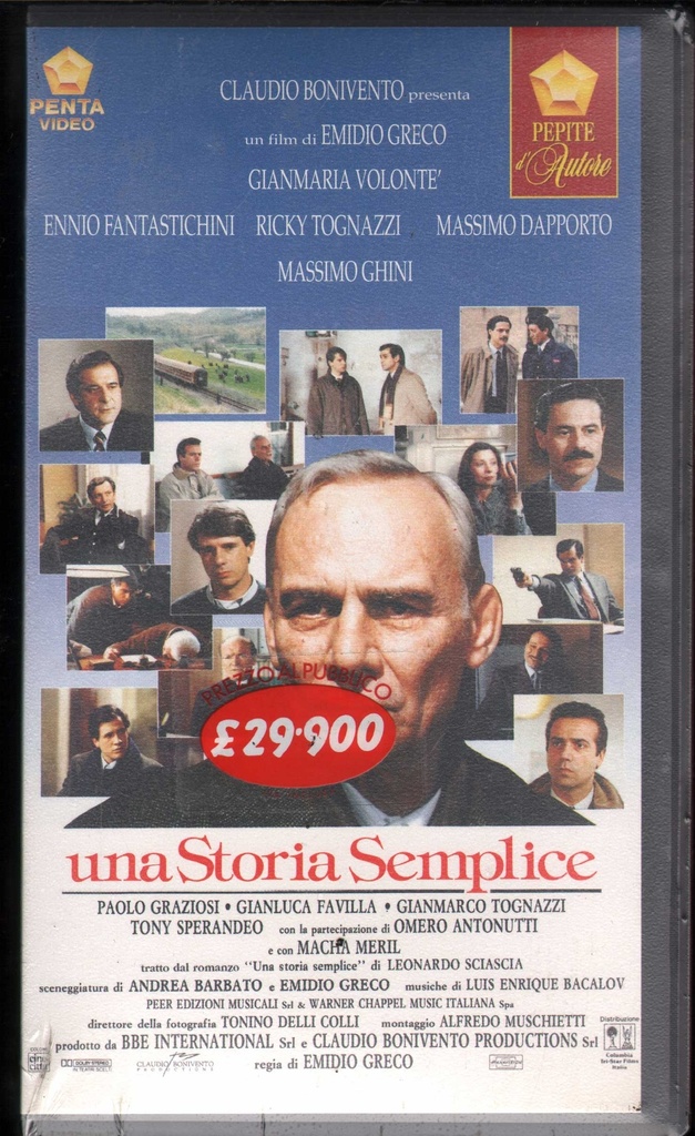 [8010020023721] Una Storia Semplice VHS Emidio Greco Univideo – 1023702 Sigillato